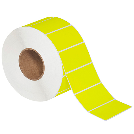 4 x 2" Fluorescent Yellow Thermal Transfer Labels